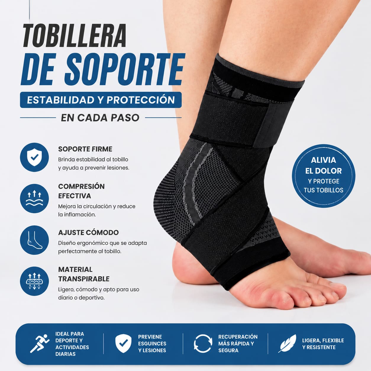 TOBILLERA CON BANDAS